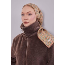 Levidor Mini Yazı Detayi Twill İpek Eşarp-0926 Sütlü Kahve