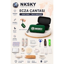 Nksky 36 Parça İlk Yardım Çantası, Yeşil Eva Çantalı İlk Yardım Seti, Bileğe Takılabilir Taşıma İpli Ecza Çantası