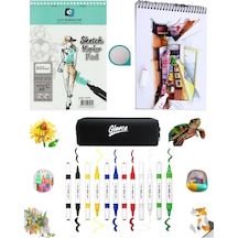 Alex Marker Eskiz Defteri 200gr A5 40yp Akrilik Canlı Renkler 6'lı Set
