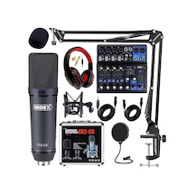 Midex Wizard Paket-3 Cx2 Stüdyo Mikrofon Mdx-06fxu Stüdyo Kayıt Mikseri Kulaklık Ekipman Seti