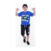 Fyk Kids Kind Nes-trend Wa Yazı Baskılı Erkek Çocuk Kapri Takım İndigo