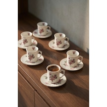 Margot 6 Kişilik Porselen Kahve Fincan Takımı - 100 Ml Renkli