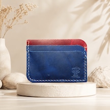 Oakco Leather Hakiki Deri Handmade Kahverengi-yeşil Kartlık Bordo - Lacivert
