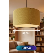 Hardal Kumaş Başlıklı Sarkıt Avize 35 Cm Diğer