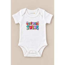 Babylimon Yes We Re Twıns Beyaz Kısa Kollu Çıtçıtlı Bebek Zıbını Beyaz - 930083888 Beyaz