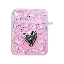 Airpods 1. Nesil / 2. Nesil İçin Kılıf Glitter Shiny Pembe Airpods 1/2 İle Uyumlu Kılıf - Pembe Diğer