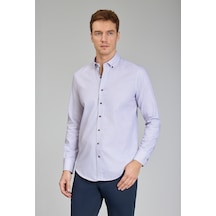 Bisse Modern Fit Paşa Yaka Düğmeli Bordo Spor Erkek Gömlek Gmkra0122300200 D25 Bordo