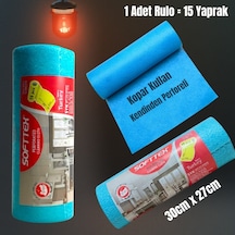 Technow Softtex 15 Kesimli Mavi Kopar Kullan Rulo Temizlik Bezi 27x30 Cm 1 Adet Rulo Pembe