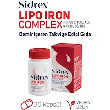 Sidrex Lipo Iron Complex Demir İçeren Takviye Edici Gıda 30 Kapsül