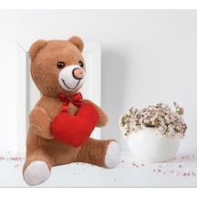 Sevdiklerinize Özel Kalp Tutan. Şirin Peluş Ayıcık - 30 Cm Beyaz