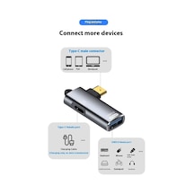 Ga29 Type-c Metal Adaptör Usb 3.0 5gbps Veri Aktarımı 100w Pd Şarj İ-phone Android Uyumlu Gümüş