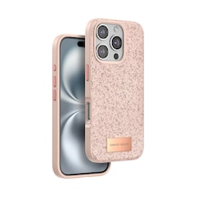 Onegif Apple İphone 16 Pro Max Bright Simli Kapak - Pembe 0.2M-Çok Renkli