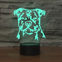 Sones Köpek Siyah Taban Yaratıcı 3d Led Dekoratif Gece Lambası, Dokunmatik Düğme İle Şarj Edilebilir Çok Renkli