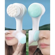Keops Çift Taraflı Silikon Cilt Temizleme Fırçası Plastik