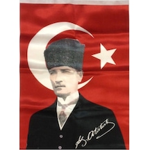 100x150 Atatürk İmzalı Kalpaklı Poster Atatürk Resim Bayrak