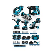 Dragro Drg-21v Premium M Ömürsüz 21v 6x4 6'li Set Kırıcı Delici Somun Sıkma Taşlama Makinesi Matkap Dekupaj Sunta Kesme