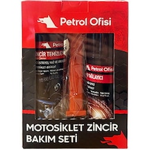 Petrol Ofisi Motosiklet Zincir Bakım Seti Özel Kutu Temizleme Fırçalı Set