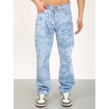Baggy Desenli Buz Mavi Jean-buz Mavi - 33 Buz Mavi