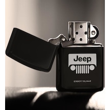 Bk Gift Kişiye Özel Jeep Benzinli Siyah Metal Çakmak