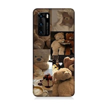 Huawei P40 Uyumlu Oyuncak Ayıcıklar Desenli Silikon Kılıf