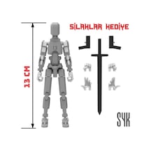 Robot 13 Dummy Gri Beyaz Tüm Eklemleri Hareketli Aksiyon Figürü Oyuncak