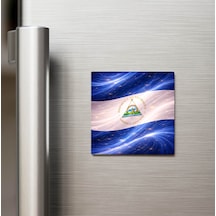 Nikaragua Nicaragua Abstract Ülke Bayraklı Buzdolap Magneti - 9x9 Cm