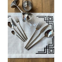 Dali Allegra Silver 42 Parça 6 Kişilik Çatal Bıçak Kaşık Takımı Çkb Gümüş