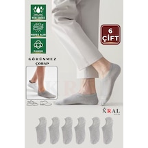 Kral Socks Unisex 6 Çift Sneakers Pamuklu Terletmez Çorap Gri