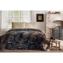 Özdilek Pirime Brisa Folha Çift Kişilik Battaniye Kahverengi