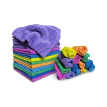 Premium 14'lü Çok Amaçlı Mikrofiber Temizlik Bezi Seti - 30x30 Cm Süper Emici, Çizmez, Hav Bıra Karışık