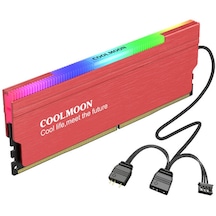 Coolmoon Argb Pasif Ram Soğutucu 5V3Pin Masaüstü Ram Soğutucu Kırmızı