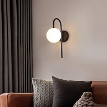 Ryslight Siyah Modern Opal Camlı Dekoratif Rustik Duvar Aplik Siyah