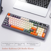 2.4g Bluetooth 5.0 Çift Bağlantılı Gaming Kablosuz Oyuncu Klavyesi Led Ekran Pbt Top Baş