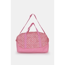 İcone Bag Baskılı Spor Çanta, Cepli Spor Çanta, Fermuarlı Detaylı Çocuk Spor Çanta, Pembe