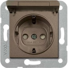 Viko Artline Novella Antrasit Kapaklı Topraklı Priz Çerçevesiz - 92605312