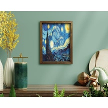 Bk Home Starry Night Van Gogh Tasarımlı Doğal Masif Ahşap Çerçeve (551055992)