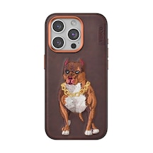 Venco - 691 - İphone 15 Pro Perma Desenli Kapak - Edntrend - - Kahverengi