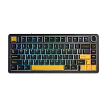 Aula F75 Mekanik Rgb Klavye Tkl Crescent Switch Tri Mode Kablosuz Makrolu Hot Swap Gaming Oyuncu Klavyesi Siyah