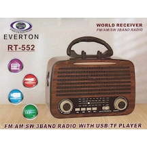 Everton RT-552 Bluetooth Fm-usb-tf-aux Şarjlı Nostaljik Radyo Hoparlör