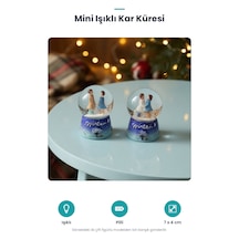 Mini Işıklı Kar Küresi - Sevimli Çift Figürlü - Kış Temalı Standart
