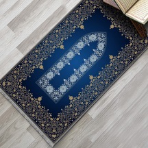 Evaşk Namazlık Dokuma Halı Kaymaz Muslumana Seccade 66x113 LACİVERT EVAŞK612A66