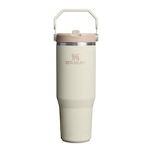 Iceflow Flip Straw Tumbler Pipetli Termos Bardak, 0.89 L, Krem