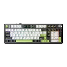 Aula F99 Pro 3 Modlu Rgb Hot Swap Mekanik Star Vector Switch Kablosuz Makrolu Klavye Yesil