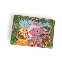 Hayvanlar Alemi 4 - 16 Parça Eğitici Öğretici Ahşap Çocuk Puzzle Yapboz Bebek Çocuk Oyuncak