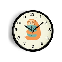 Sevimli Koala Çocuk Odası Duvar Saati - 30cm - Önü Camlı Siyah Kasa - Sessiz Mekanizma-jh0891 Siyah