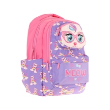 Kaukko Toys Kız Çocuk 3d Kedi Şekilli İlkokul Ve Günlük Sırt Çantası - Mor Pembe - L5236 Mor - Pembe