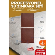 23x28 Cm Su Zımparası Seti 80 120 Kum 2 Parça Islak Kuru Yüzey Zımparası + Eldiven