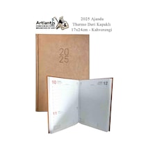 2025 Ajanda Ciltli Thermo Kapak 1 Adet 17x24 Cm Ajanda 2025 Çizgili Ajanda Günlük Planlayıcı Termo Kapak 997 Ofis Okul Kahverengi