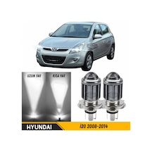 Hyundai İ20 2008-2014 Uyumlu Mercekli Far Ampulü Led Xenon Beyaz Renk Far Şimşek Etkili Csp Led Lamba Uzun Kısa 2 Adet Takım