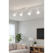Spoti 4'lü Beyaz Renk Beyaz Işık Modern Tasarım Salon - Mut... Beyaz1